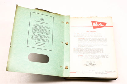 Mack 2442 1957 Model B-72T/LT/S/LS/LST Parts List Manual