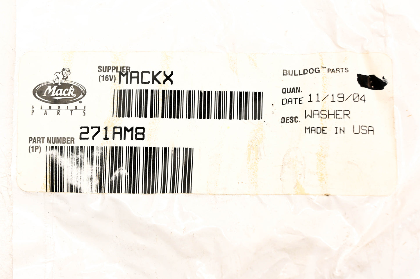 Mack 271AM8 Washers Qty 2 NOS