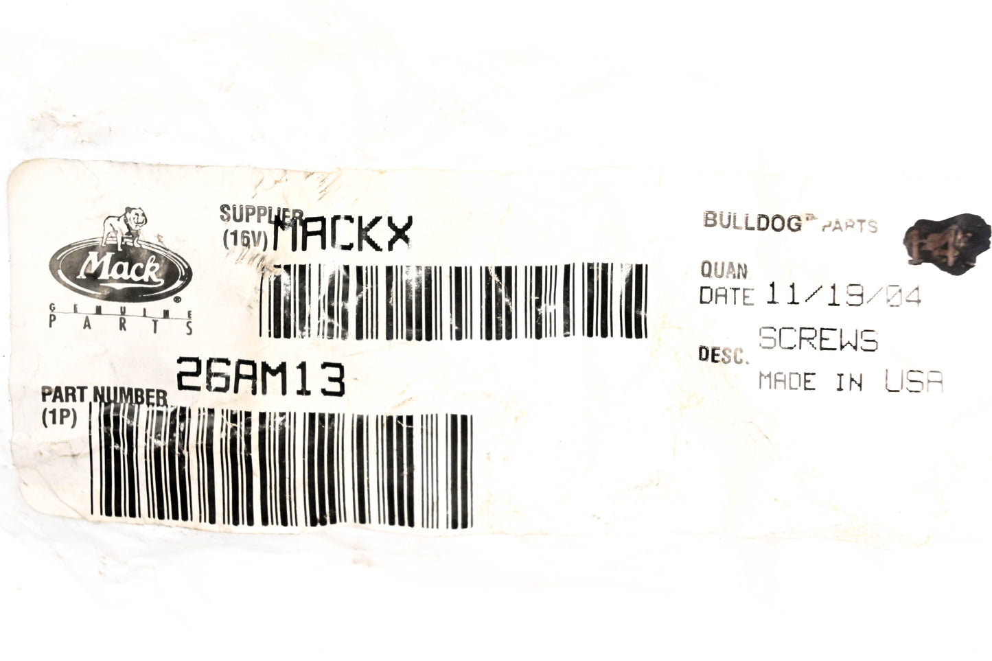 Mack 26AM13 Flange Screw NOS