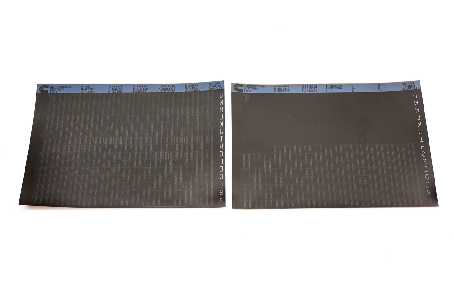 Cummins WZ019-134 1996 MC-009 Superseded Section Two Microfiches NOS
