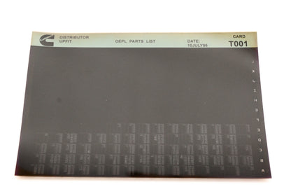 Cummins T001 1996 Distributor Upfit OEPL Parts List Microfiche NOS