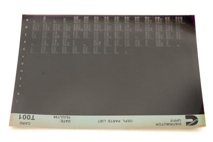 Cummins T001 1996 Distributor Upfit OEPL Parts List Microfiche NOS