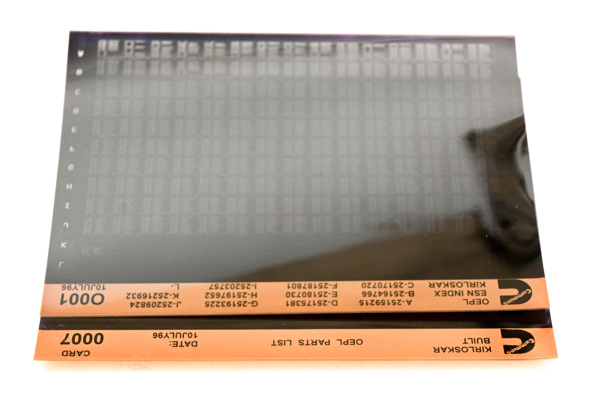 Cummins O001, 0007 1996 Kirloskar OEPL Parts List & ESN Index Lot of 2 Microfiche NOS