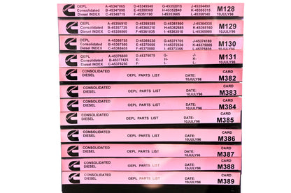 Cummins M128, M382, M389 1996 Consolidated Diesel OEPL Parts List & ESN Index Lot Of 12 Microfiche NOS