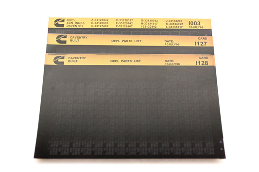 Cummins I003, I127, I128 1996 Daventry OEPL Parts List & ESN Index Lot of 3 Microfiche NOS