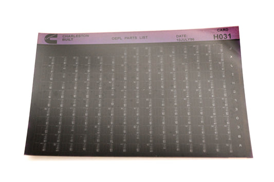 Cummins H031 1996 Charleston OEPL Parts List Microfiche NOS