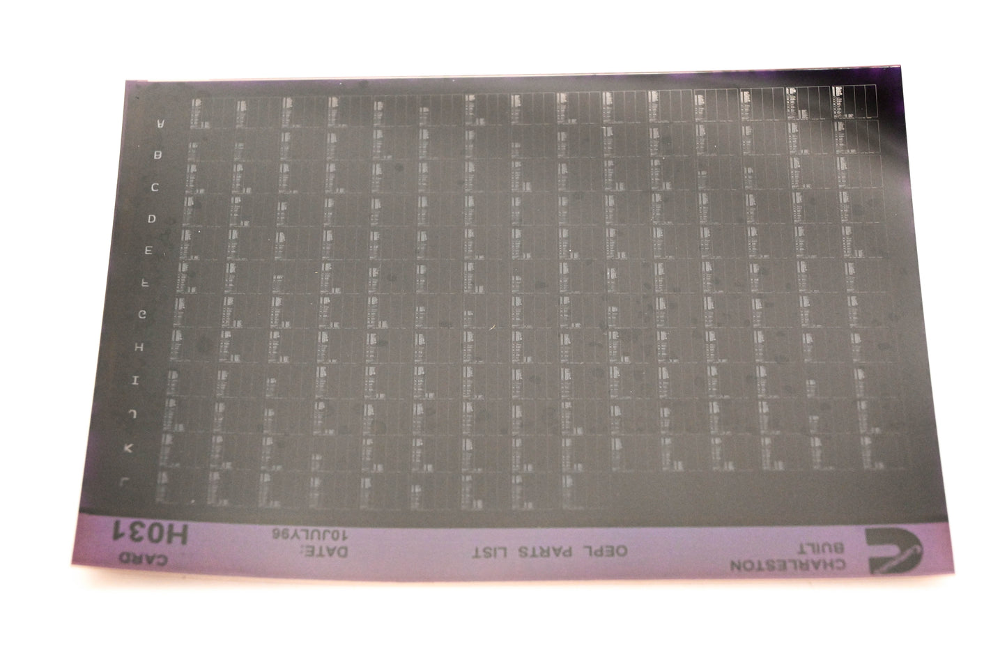 Cummins H031 1996 Charleston OEPL Parts List Microfiche NOS