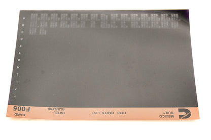 Cummins F005 1996 Mexico OEPL Parts List Microfiche NOS