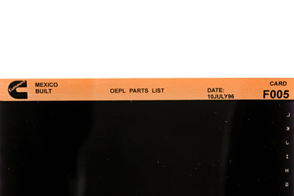 Cummins F005 1996 Mexico OEPL Parts List Microfiche NOS