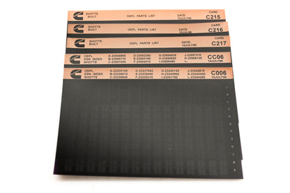 Cummins C006, CC06, C217 1996 Shotts OEPL Parts List & ESN Index Lot Of 5 Microfiche NOS