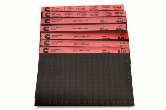 Cummins BB23, B259, B263 1996 Darlington OEPL Parts List & ESN Index Lot Of 7 Microfiche NOS