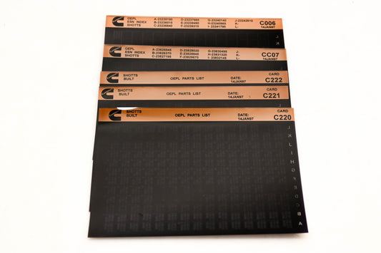 Cummins C006, CC07, C222 1997 Shotts OEPL Parts List & ESN Index Lot Of 5 Microfiche NOS