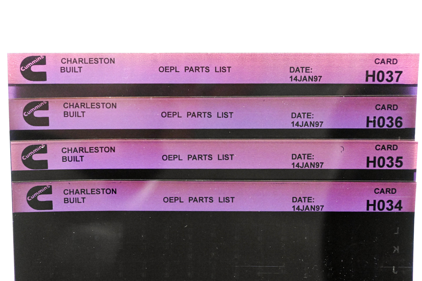 Cummins H034, H036, H037 1997 Charleston OEPL Parts List Lot Of 4 Microfiche NOS