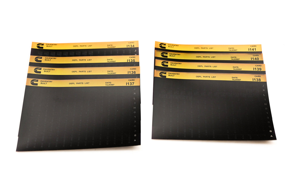 Cummins I134, I037, I141 1997 Daventry OEPL Parts List Lot Of 8 Microfiche NOS