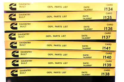 Cummins I134, I037, I141 1997 Daventry OEPL Parts List Lot Of 8 Microfiche NOS