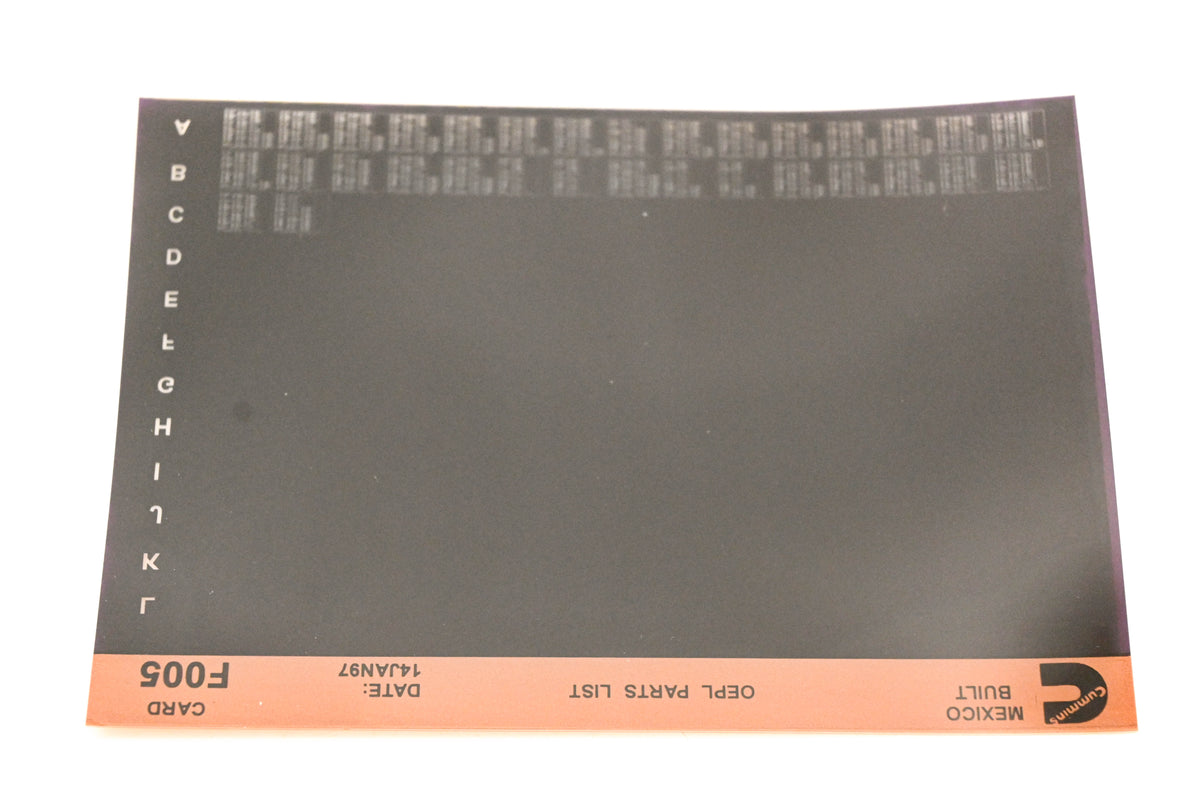 Cummins F005 1997 Mexico OEPL Parts List Microfiche NOS