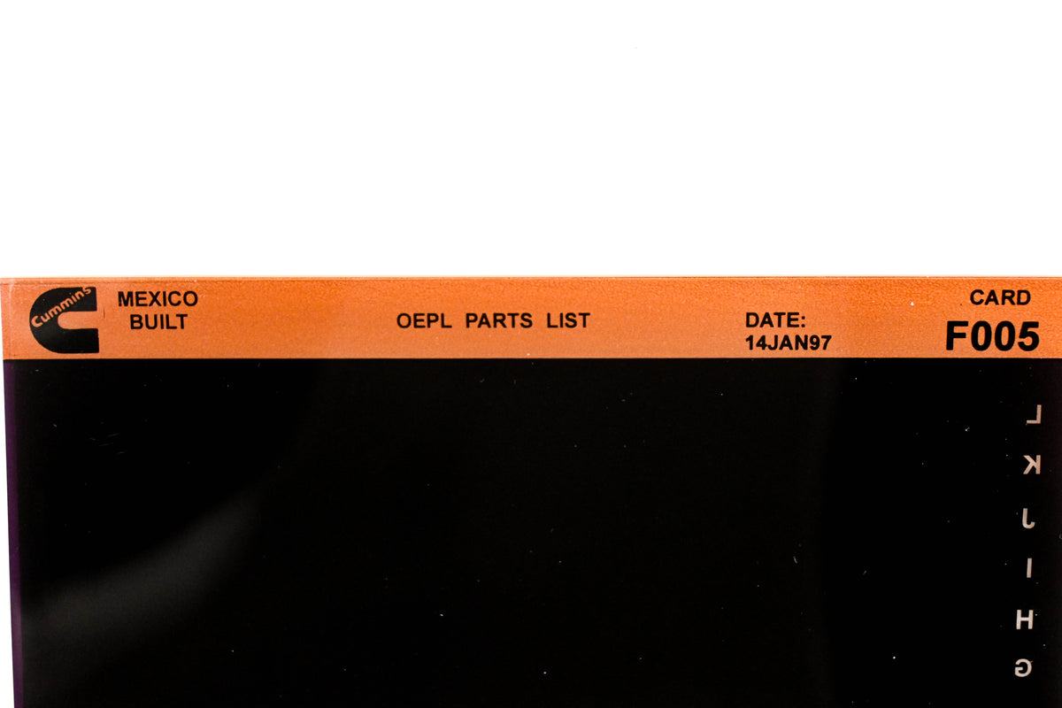 Cummins F005 1997 Mexico OEPL Parts List Microfiche NOS