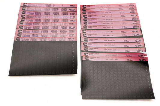 Cummins M130, M413, M426 1997 Consolidated Diesel OEPL Parts List & ESN Index Lot Of 24 Microfiche NOS