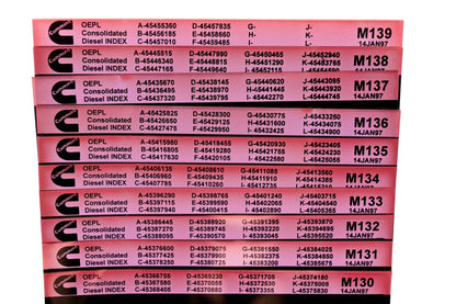 Cummins M130, M413, M426 1997 Consolidated Diesel OEPL Parts List & ESN Index Lot Of 24 Microfiche NOS