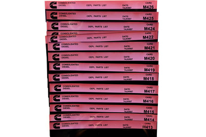 Cummins M130, M413, M426 1997 Consolidated Diesel OEPL Parts List & ESN Index Lot Of 24 Microfiche NOS