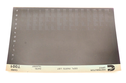 Cummins T001 1997 Distributor Upfit OEPL Parts List Microfiche NOS