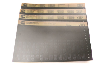 Cummins V003, V023, V025 1997 Columbus Midrange OEPL Parts List & ESN Index Lot Of 4 Microfiche NOS