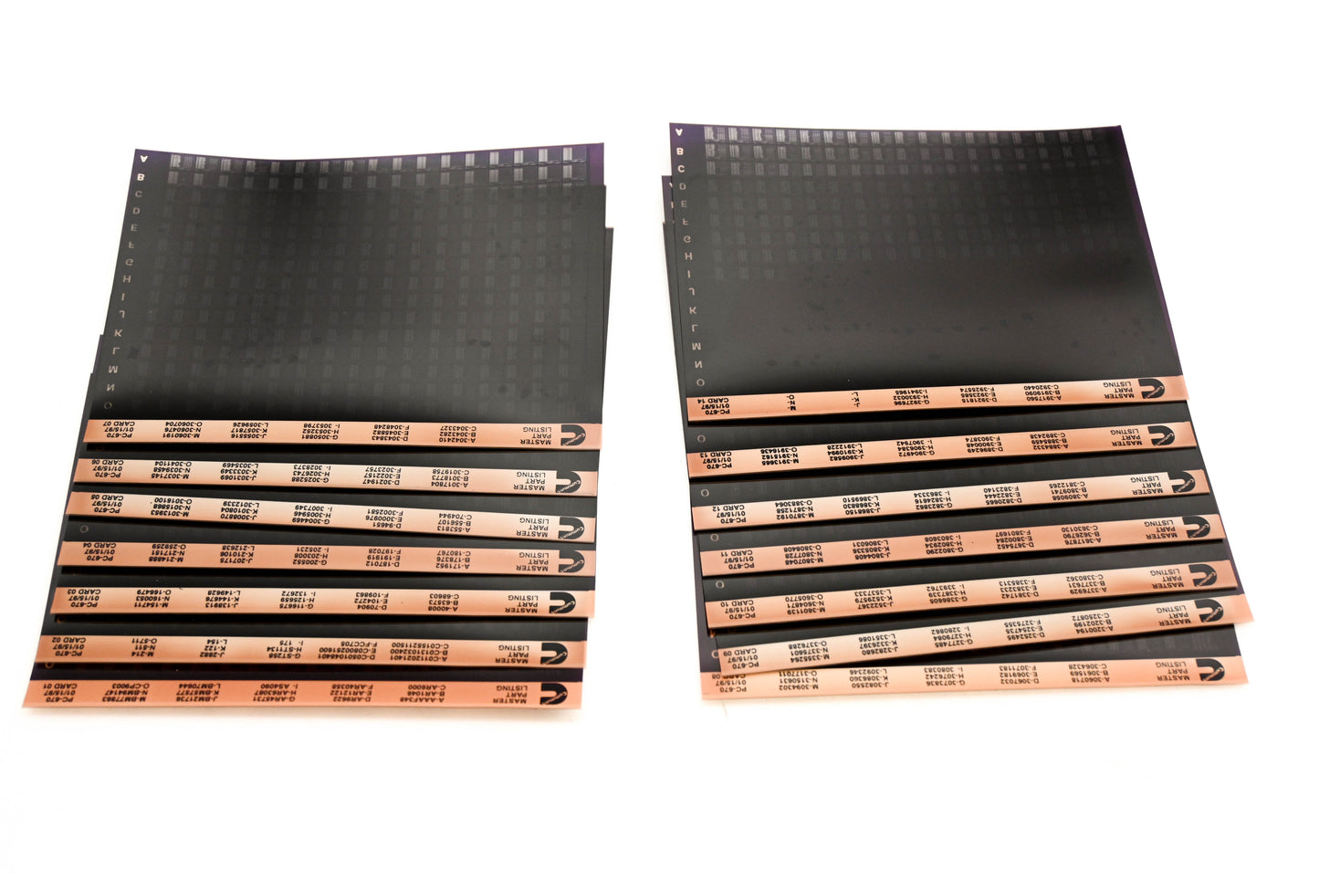 Cummins XM011-170 1997 PC-670 Master Part Listing Lot Of 14 Microfiche NOS