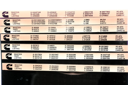 Cummins XM011-170 1997 PC-670 Master Part Listing Lot Of 14 Microfiche NOS