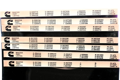 Cummins XM011-170 1997 PC-670 Master Part Listing Lot Of 14 Microfiche NOS