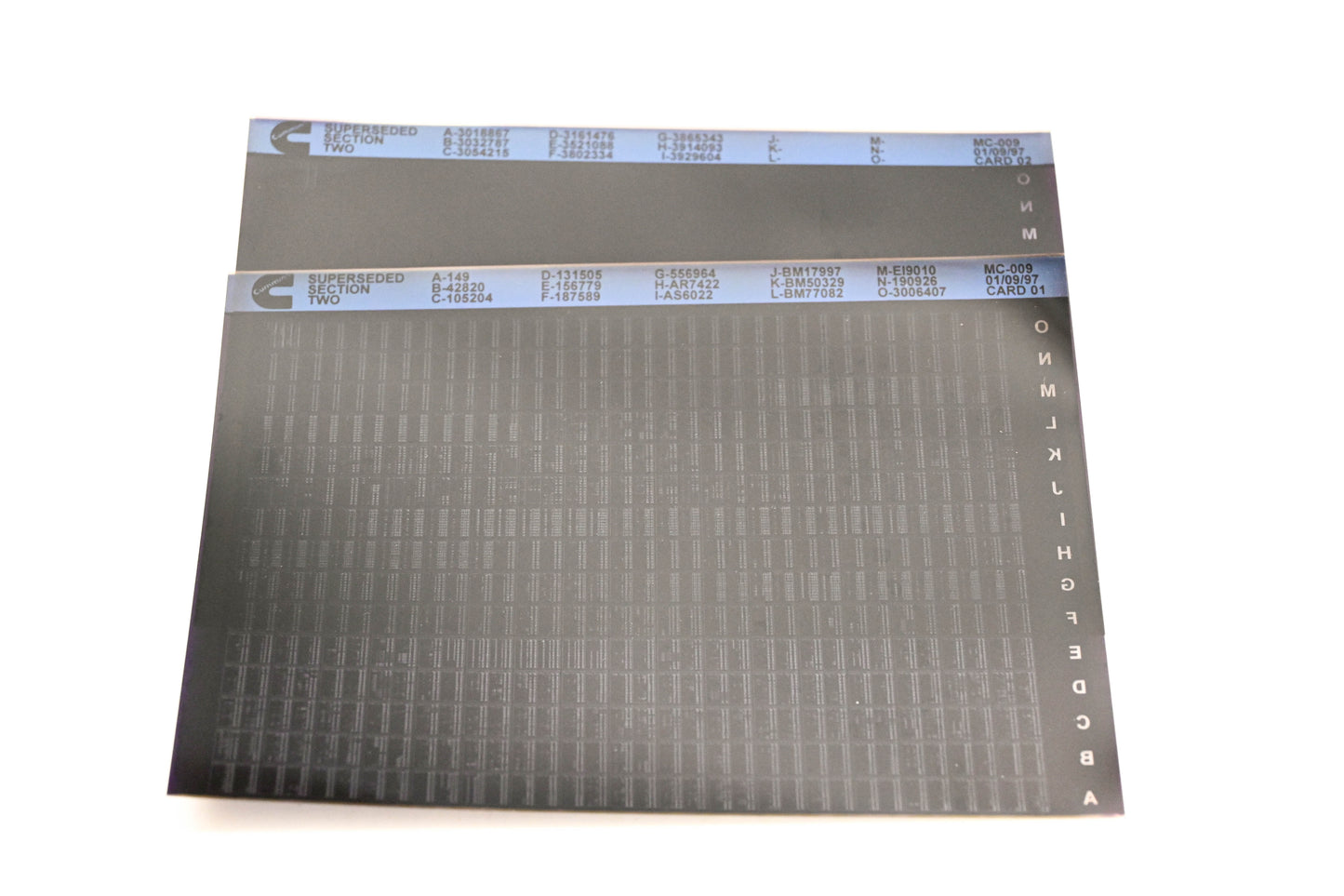 Cummins XM011-172 1997 MC-009 Superseded Section Two Lot of 2 Microfiche NOS