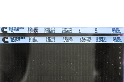 Cummins XM011-172 1997 MC-009 Superseded Section Two Lot of 2 Microfiche NOS