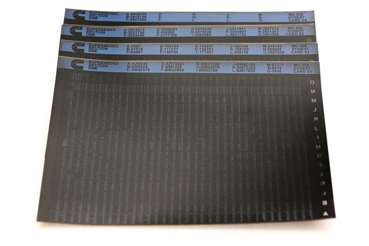 Cummins XM011-173 1997 MC-008 Superseded Section One Lot Of 4 Microfiche NOS