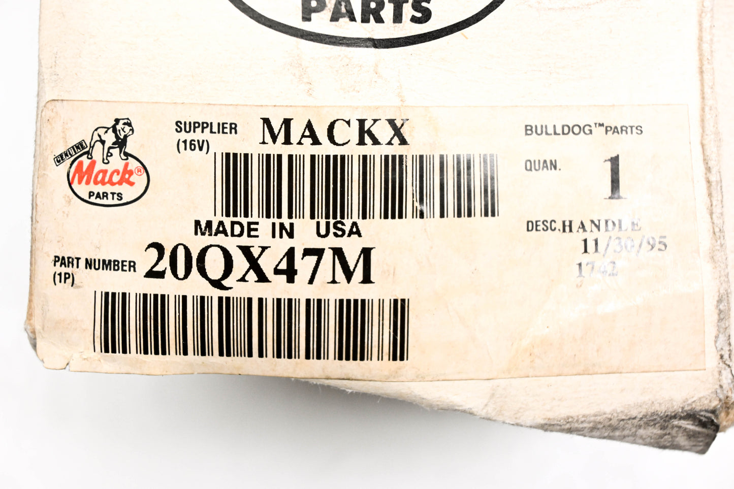 Mack 20QX48M Chrome Door Handle Assembly LH NOS