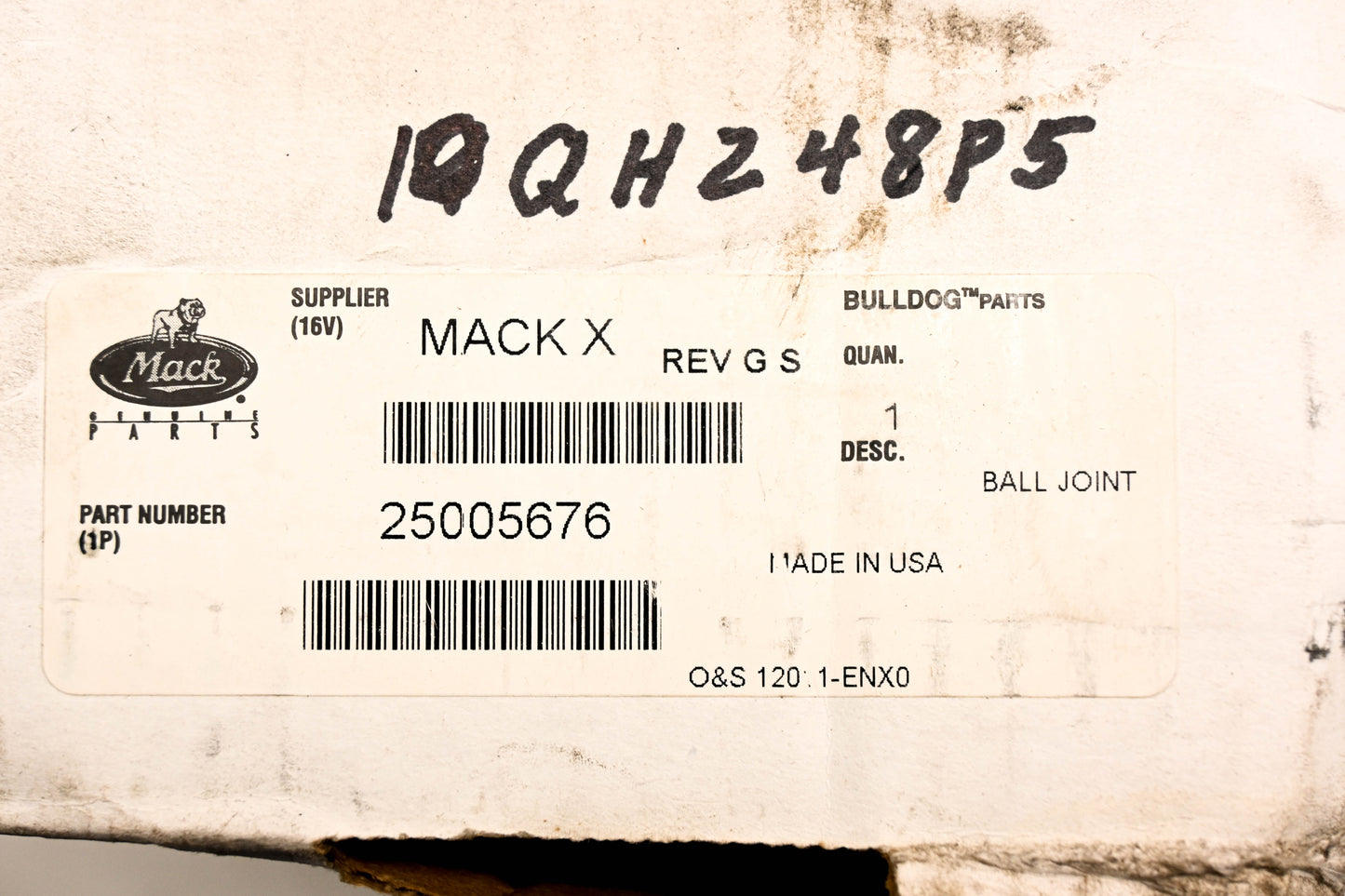 Mack 25005676, 10QH248P5 Tie Rod End Assembly NOS