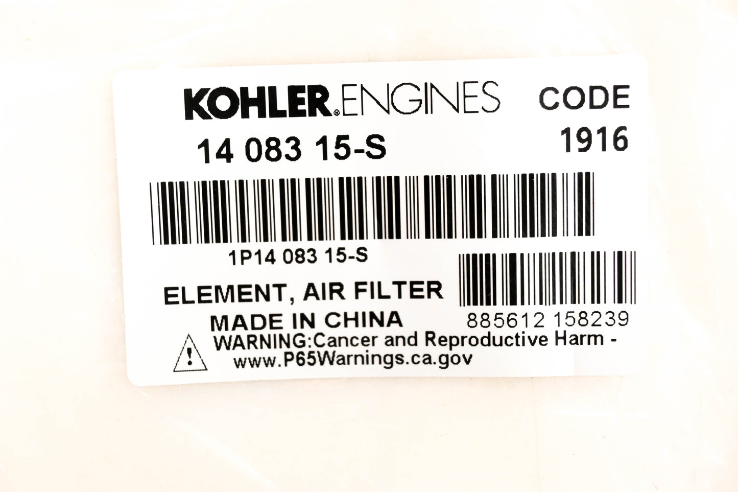Kohler 1408315-S Air Filters Qty 2 NOS
