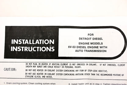 Zerostart 8601305 Heater Element Kit NOS