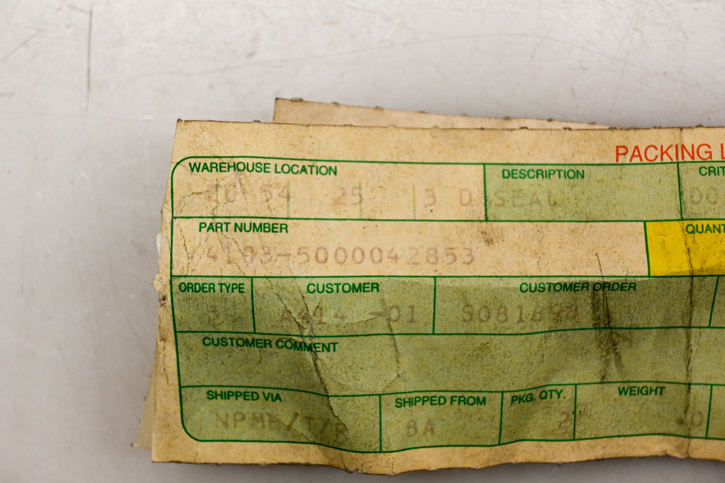 Mack 4103-5000042853 Seal NOS