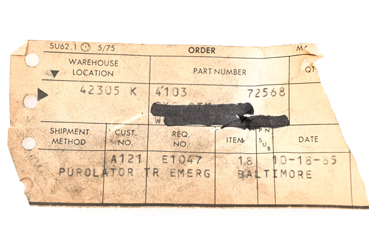 Mack 4103-72568, 0000072568 Renault Banjo Bolt NOS