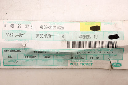 Mack 4103-21247026, 0021247026 Renault Turbo Washer NOS