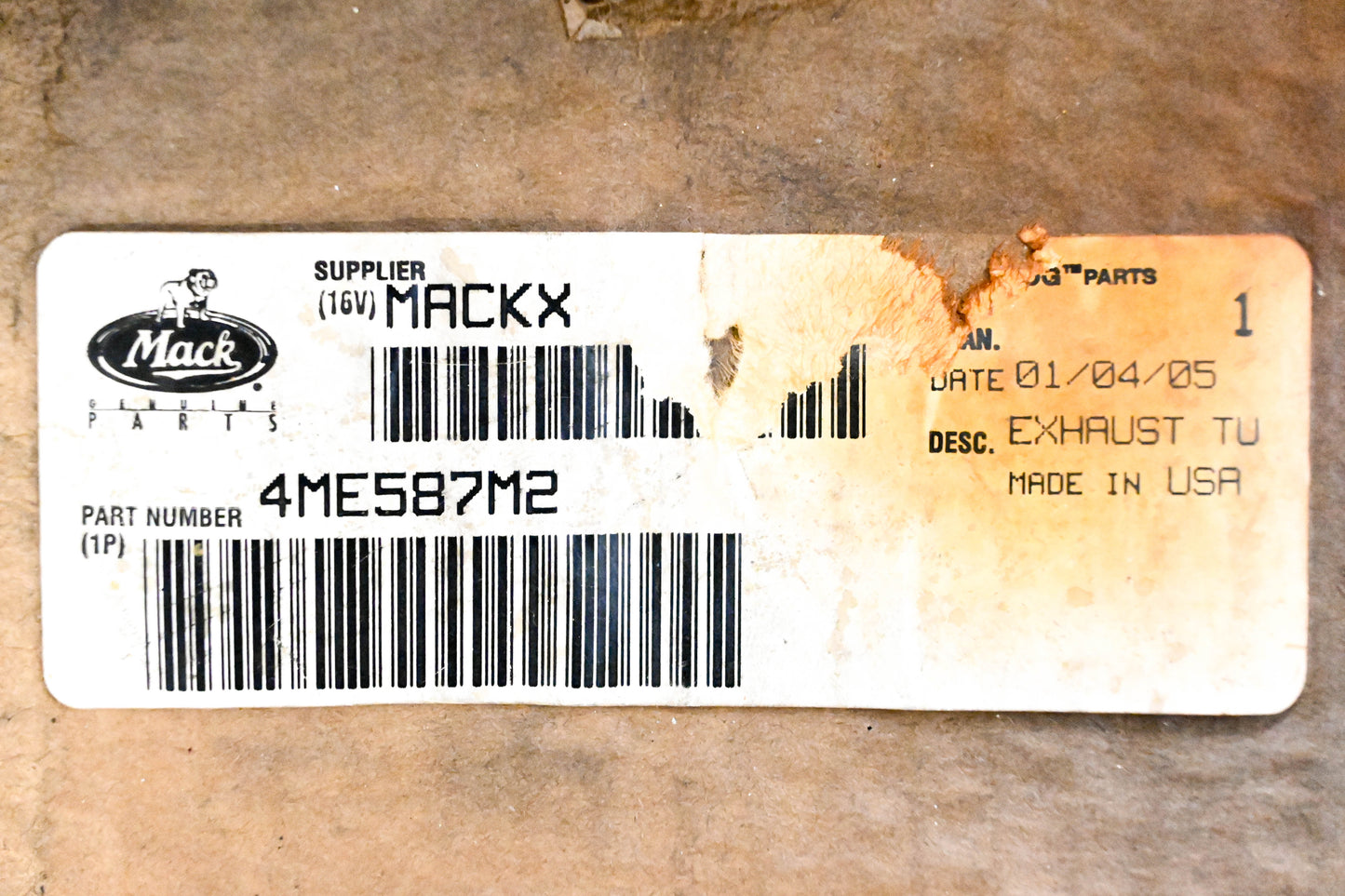 Mack 4ME587M2 Exhaust Tube NOS