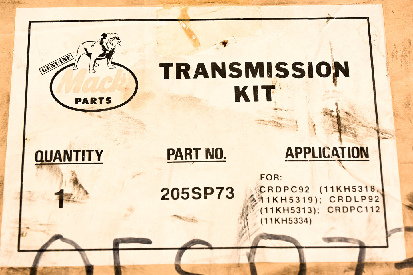 Mack 205SP73 Transmission Repair NOS
