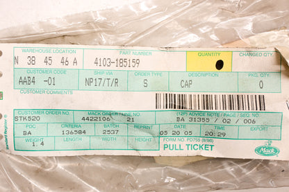 Mack 4103-185159, 0000185159 Renault Hub Cap NOS