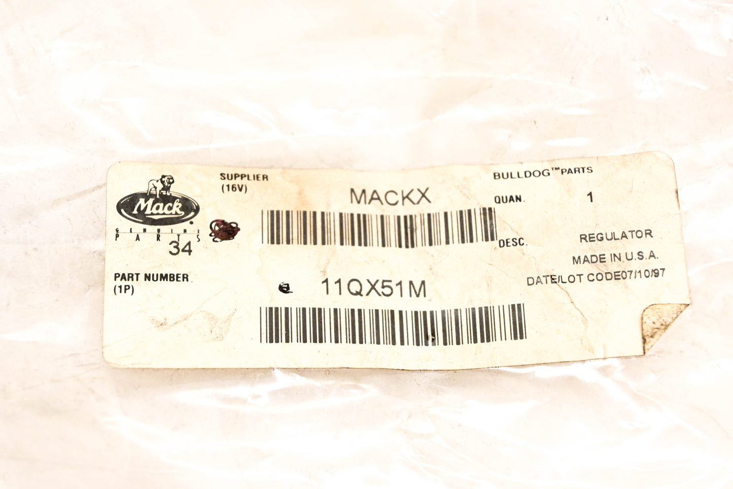 Mack 11QX51M Window Regulator NOS