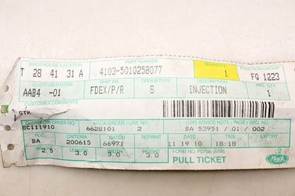 Mack 4103-5010258077, 5010258077 Renault Fuel Injection Line Assembly NOS