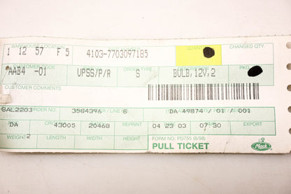 Mack 4103-7703097185, 7703097185 Renault 12V 2W Bulb NOS
