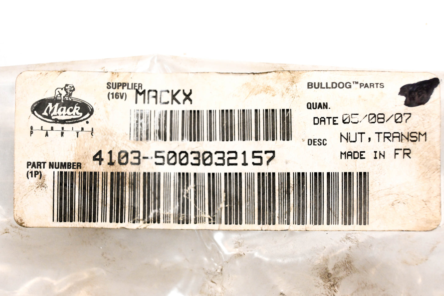 Mack 4103-5003032157 Transmission Shifter Nut NOS