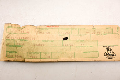 Mack 4103-5003053398, 5003053398 Washer NOS