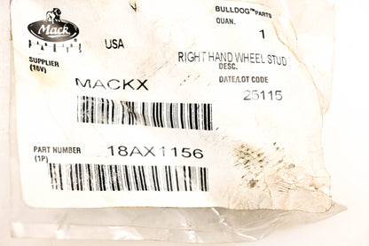 Mack 18AX1156 Righthand Wheel Stud NOS