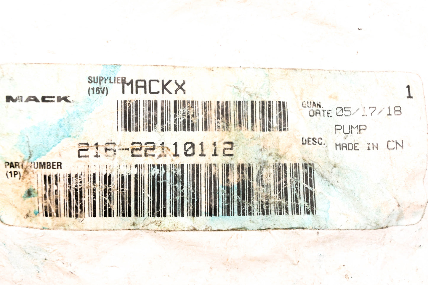 Mack 216-22110112 Windshield Washer Pump NOS