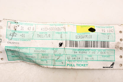 Mack 4103-5000686771, 5000686771 Renault M10x30 Screw NOS